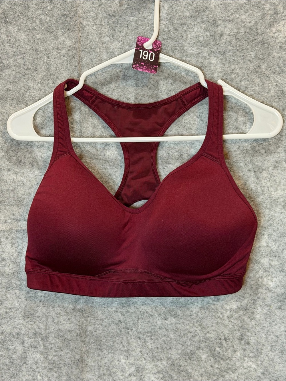 Old Navy Active 36D Burgundy Racerback Sports Bra High Support Workout